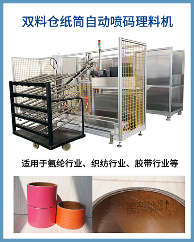 雙料倉(cāng)紙筒自動(dòng)噴碼理料機(jī) 氨綸編織膠帶理料機(jī)
